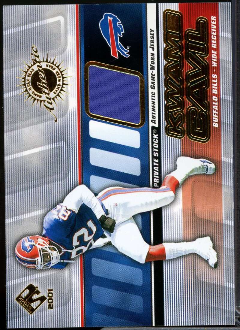 Kwame Cavil Card 2001 Private Stock Game Worn Gear #13  Image 1