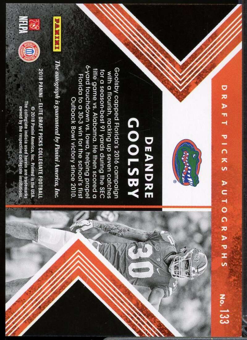 DeAndre Goolsby Rookie Card 2018 Elite Draft Picks Draft Picks Autographs #133  Image 2