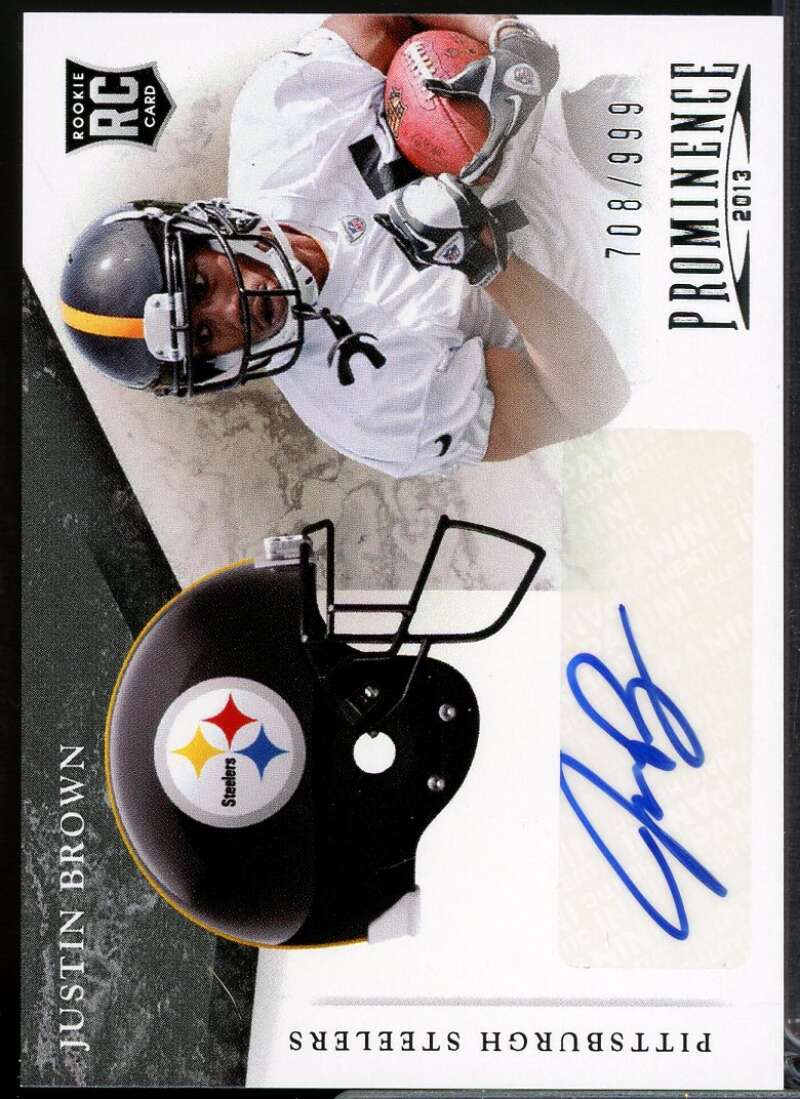 Justin Brown Rookie 2013 Panini Prominence Rookie Team Helmet Autographs #209  Image 1