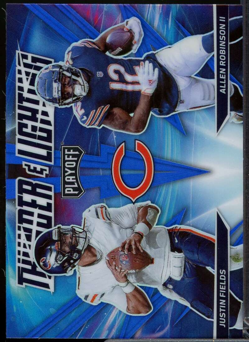 Allen Robinson II/Justin Fields 2021 Playoff Thunder and Lightning Blue #19  Image 1