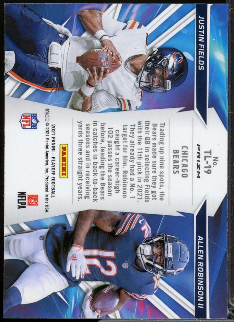 Allen Robinson II/Justin Fields 2021 Playoff Thunder and Lightning Blue #19  Image 2
