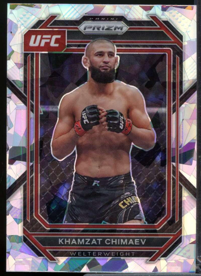 Khamzat Chimaev Card 2023 Panini Prizm UFC Prizms Ice #150  Image 1