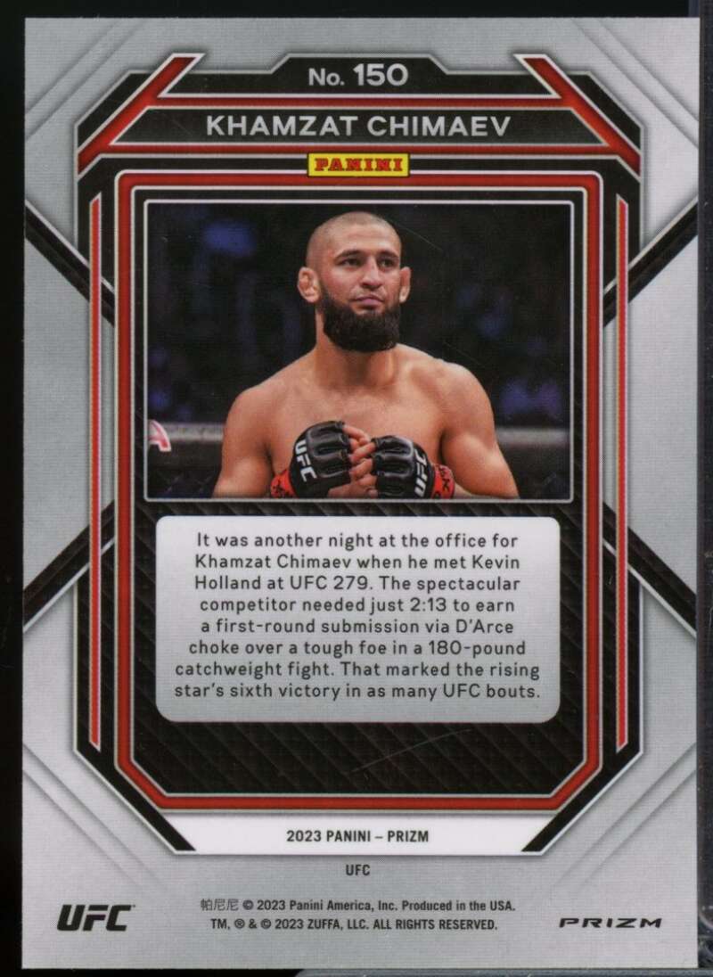 Khamzat Chimaev Card 2023 Panini Prizm UFC Prizms Ice #150  Image 2