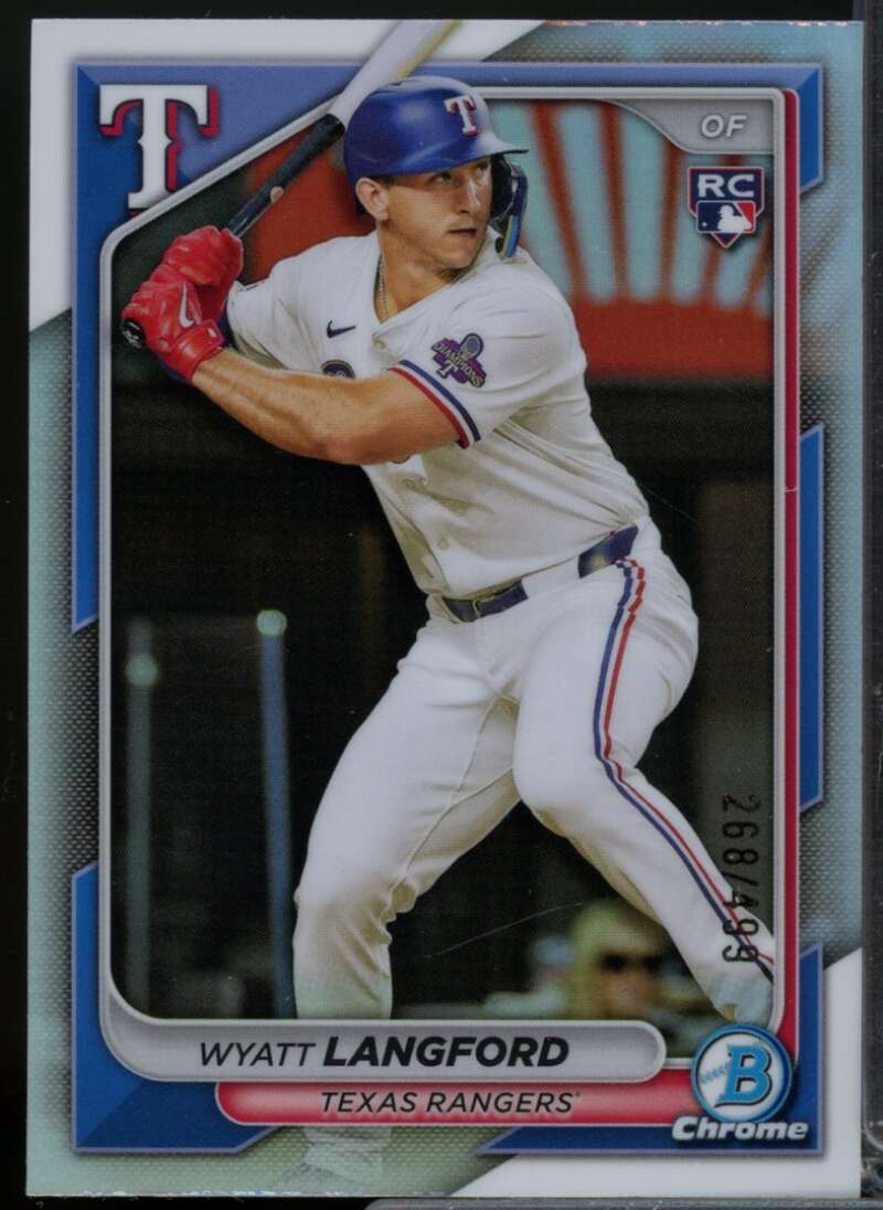 Wyatt Langford Rookie Card 2024 Bowman Chrome Refractors #71  Image 1