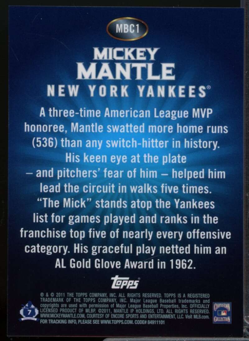 Mickey Mantle Card 2011 Topps Value Box Chrome Refractors #MBC1  Image 2