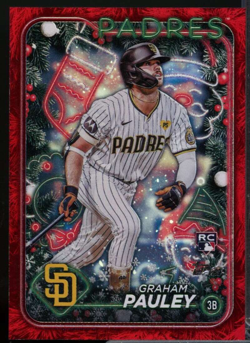 Graham Pauley Rookie /10 Card 2024 Topps Holiday Metallic Red Tree #H15  Image 1