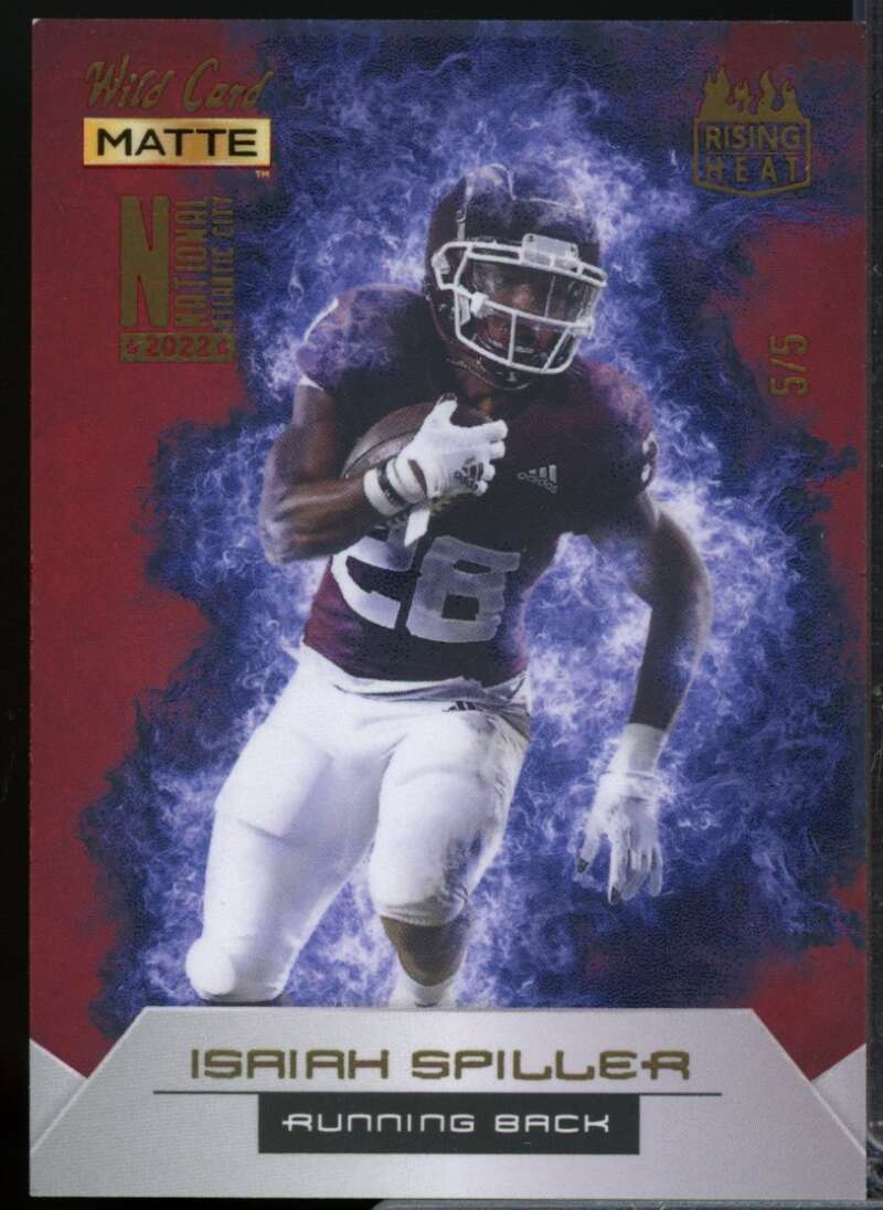 Isaiah Spiller /5 Card 2022 Wild Card Matte Gold Rising Heat National #RHN10  Image 1