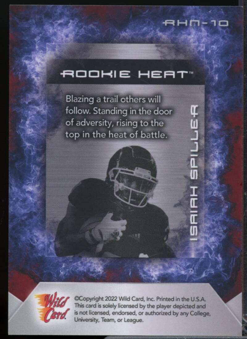 Isaiah Spiller /5 Card 2022 Wild Card Matte Gold Rising Heat National #RHN10  Image 2