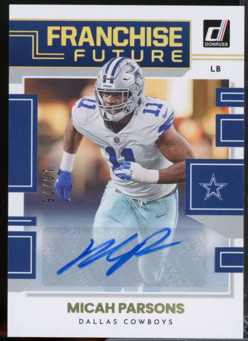 Micah Parsons /75 Card 2022 Donruss Franchise Future Autographs #9  Image 1