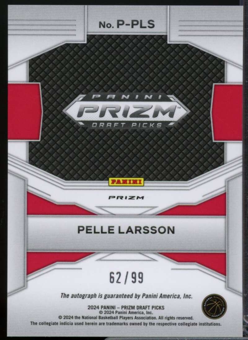 Pelle Larsson Rookie 2024-25 Prizm Draft Penmanship Autograph Purple Ice #29  Image 2