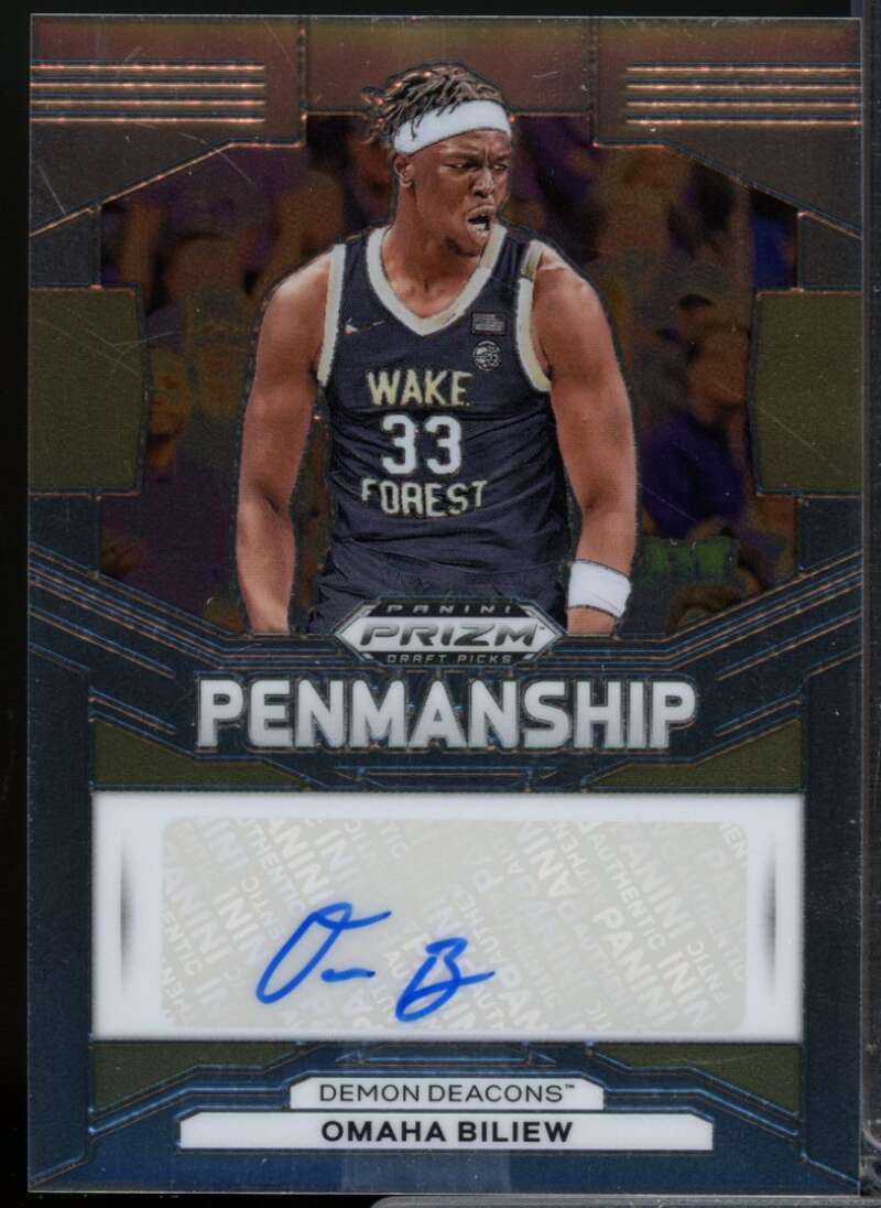 Omaha Biliew Card 2024-25 Panini Prizm Draft Picks Penmanship Autograph #14  Image 1