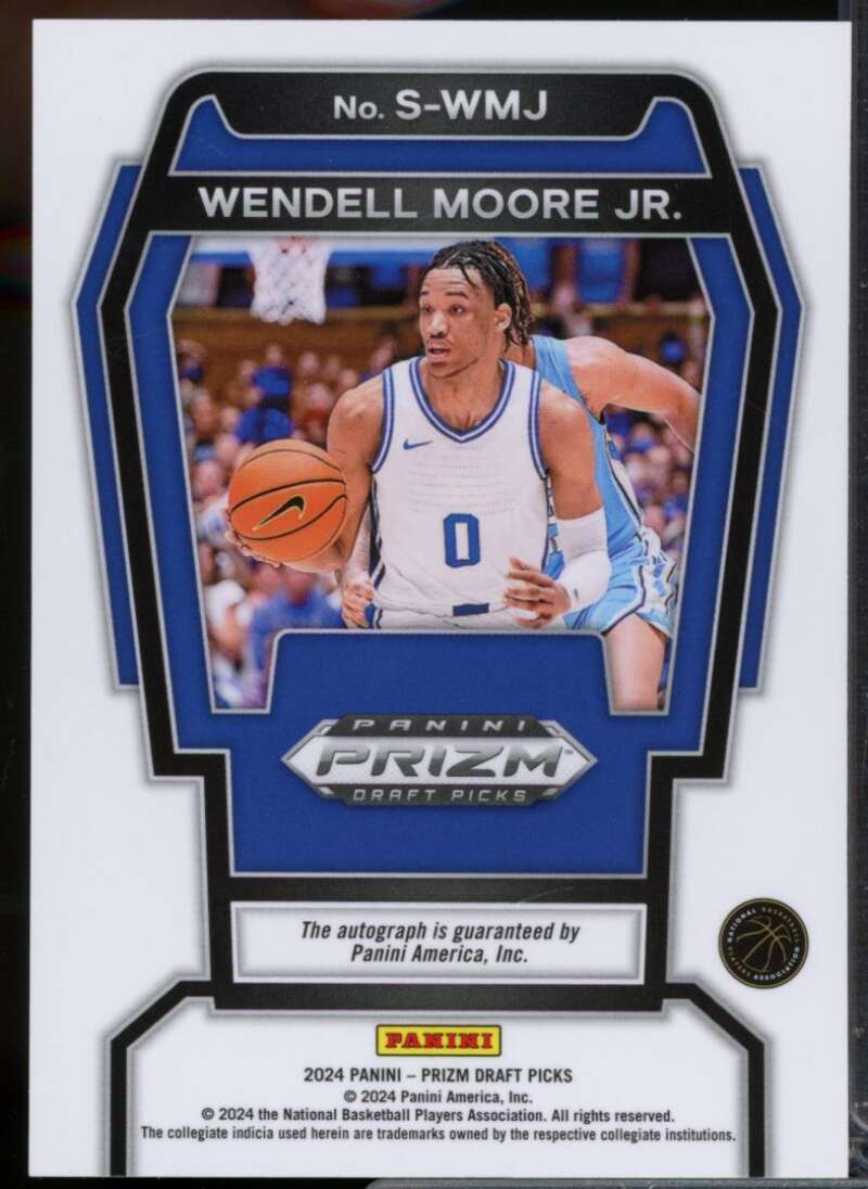 Wendell Moore Jr. 2024-25 Panini Prizm Draft Picks Signatures Autograph #46  Image 2