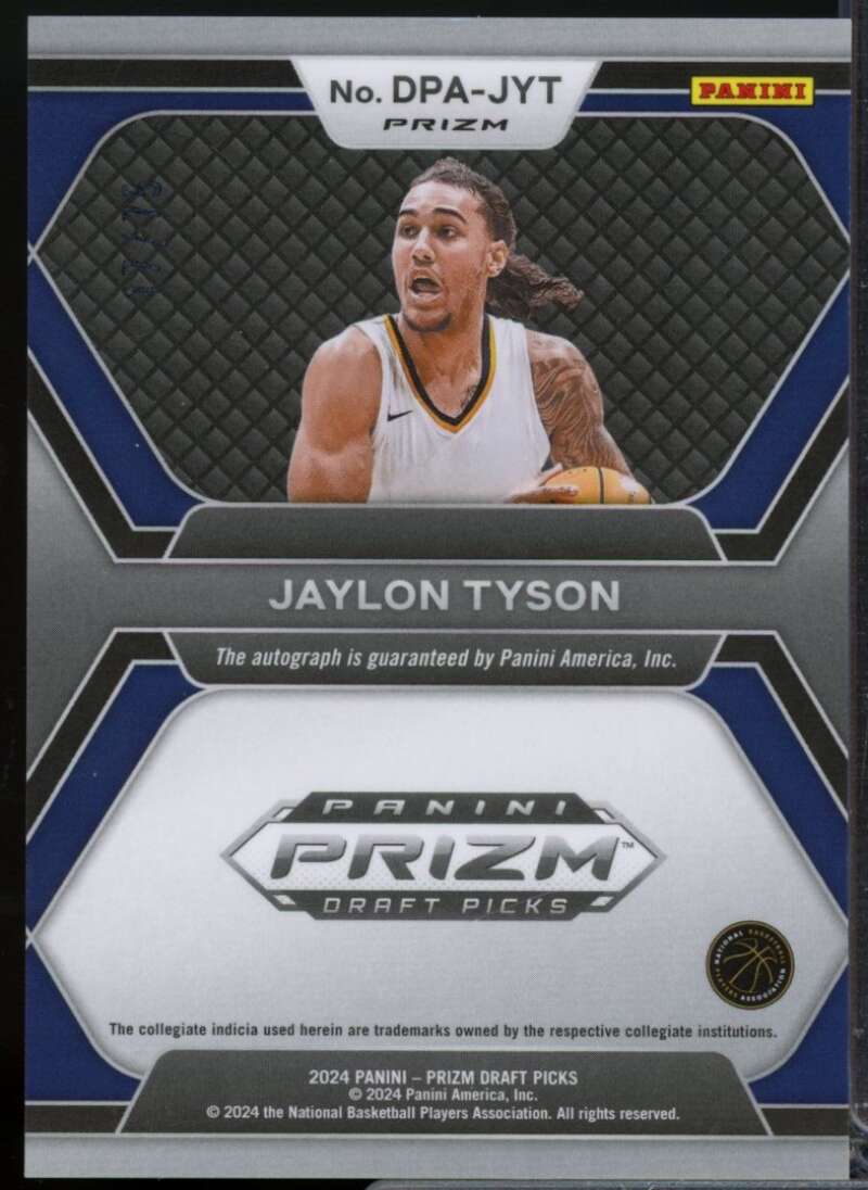 Jaylon Tyson Rookie 2024-25 Panini Prizm Draft Autographs Prizms Blue Ice #46  Image 2