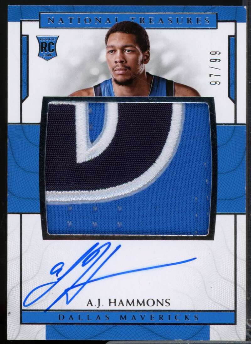 A.J. Hammons Rookie /99 2016-17 Panini National Treasures Jersey Autograph #109  Image 1