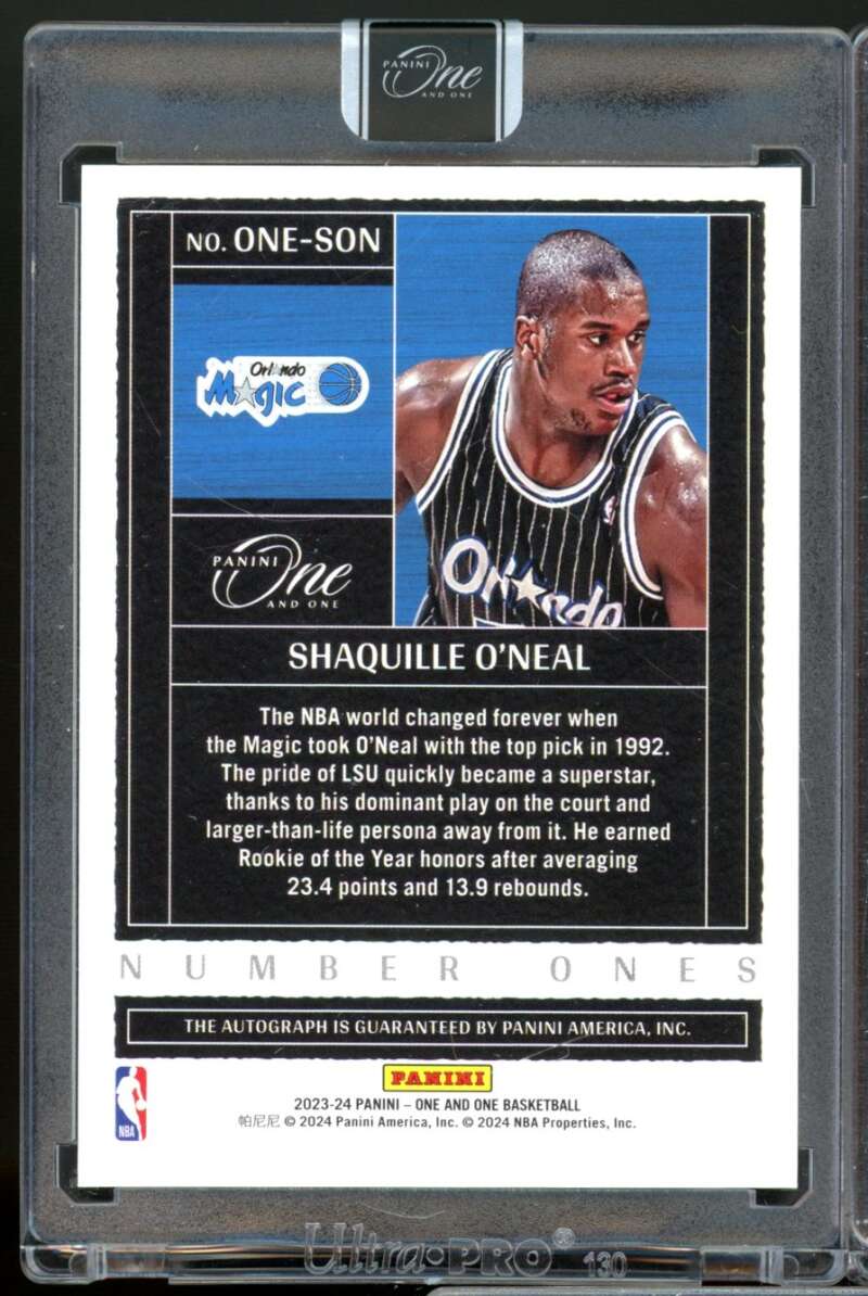 Shaquille O'Neal /49 Card 2023-24 Panini One and One Number Ones Autograph #1  Image 2