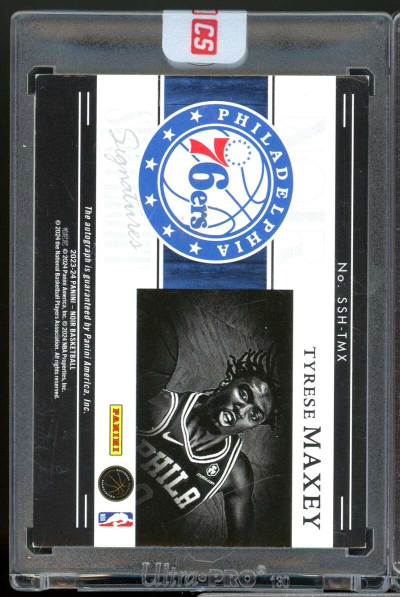 Tyrese Maxey 2023-24 Panini Noir Spotlight Signatures Autograph Horizontal #16  Image 2