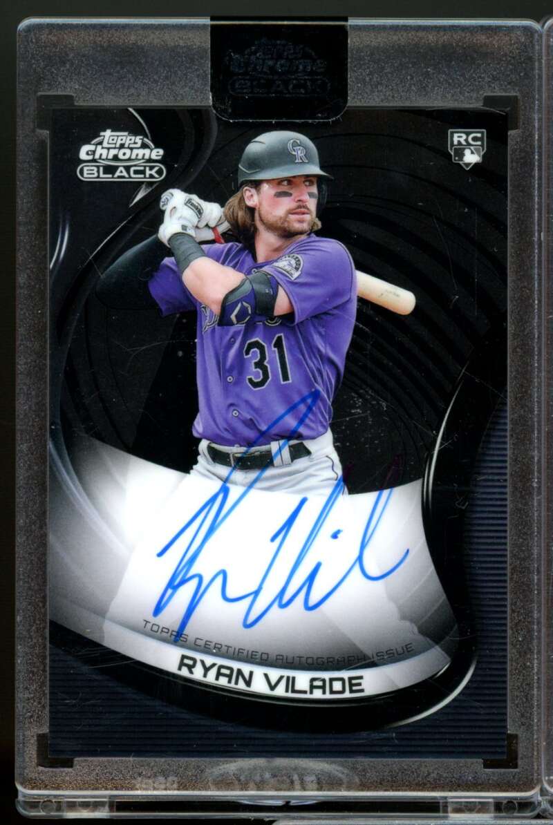 Ryan Vilade Rookie Card 2022 Topps Chrome Black Autographs #CBARV  Image 1