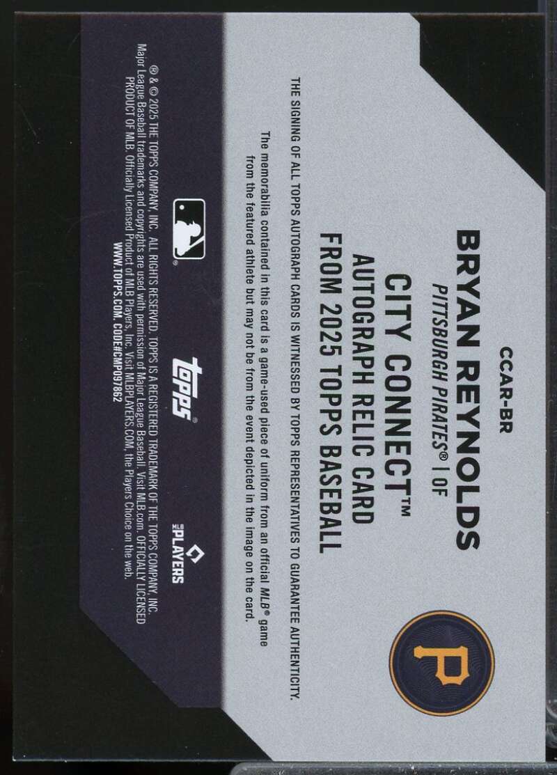 Bryan Reynolds 2025 Topps City Connect Swatch Autograph Jersey Relics #CCARBR  Image 2