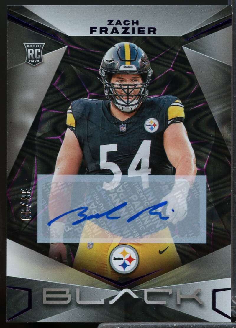Zach Frazier Rookie Card 2024 Panini Black Autographs Royal /99 #200  Image 1