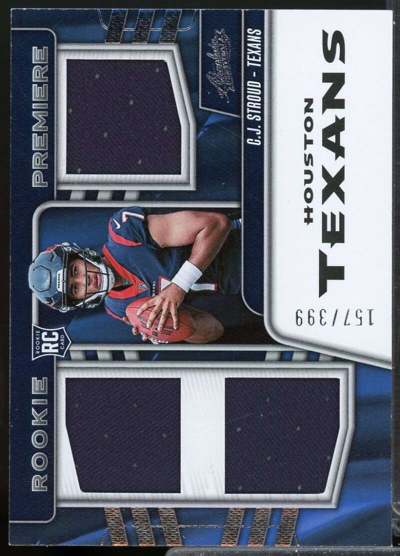 C.J. Stroud Rookie Card 2023 Absolute Premiere Jersey Materials /399 #42  Image 1