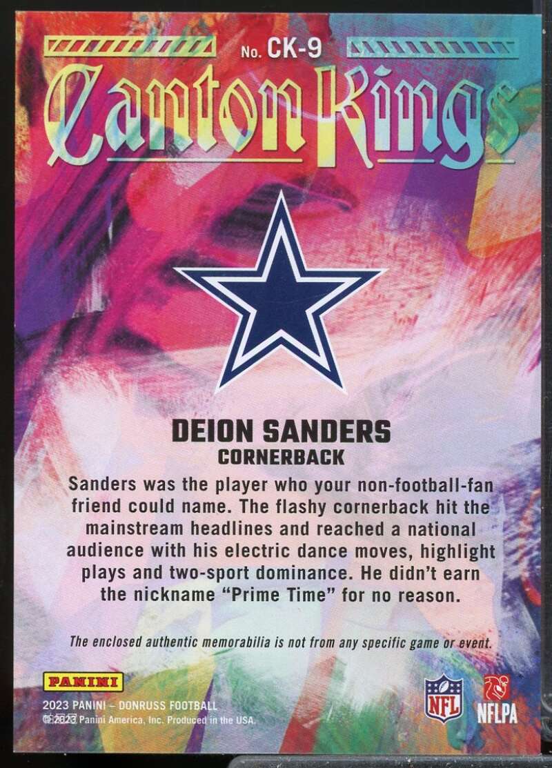 Deion Sanders Card 2023 Donruss Canton Kings Jerseys /199 #9  Image 2
