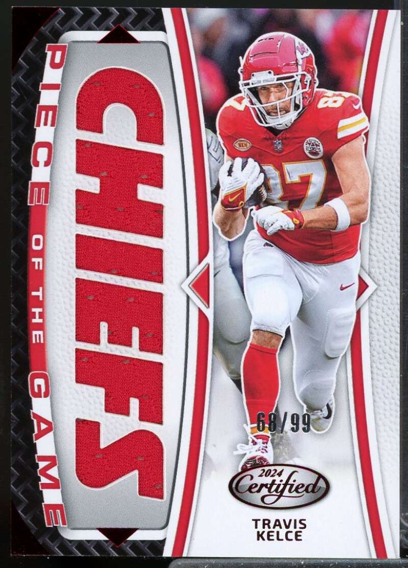 Travis Kelce Card 2024 Certified Piece of the Game Jersey Red /99 #31  Image 1