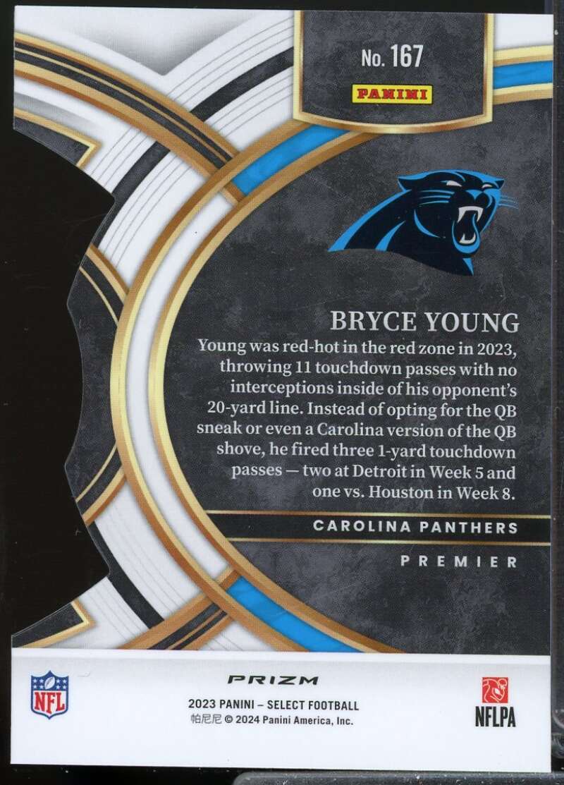 Bryce Young Rookie Card 2023 Select Prizm Black and Green Die Cut #167  Image 2