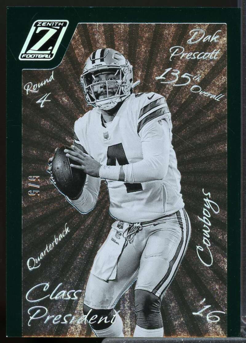 Dak Prescott Card 2022 Zenith Class President Emerald /5 #22  Image 1