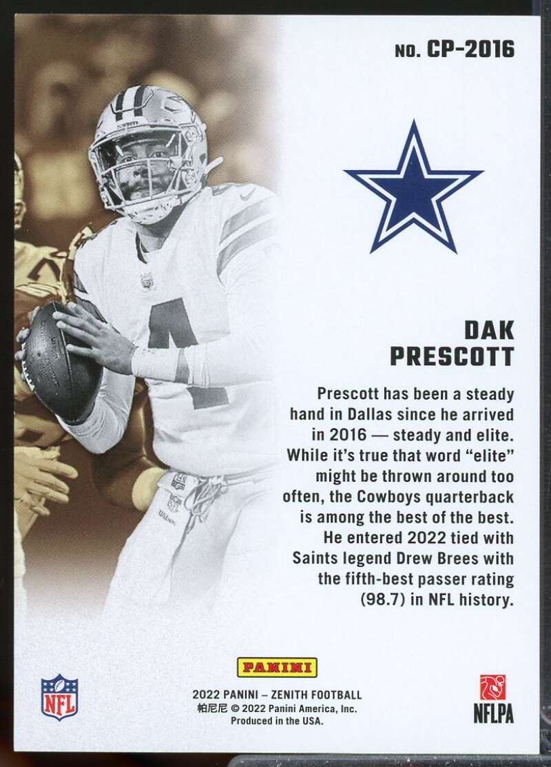 Dak Prescott Card 2022 Zenith Class President Emerald /5 #22  Image 2