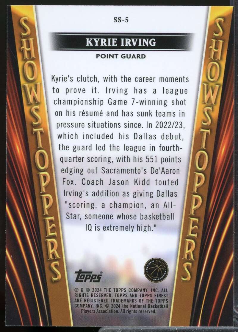 Kyrie Irving Card 2023-24 Finest Showstoppers Checkerboard Refractors #SS5  Image 2