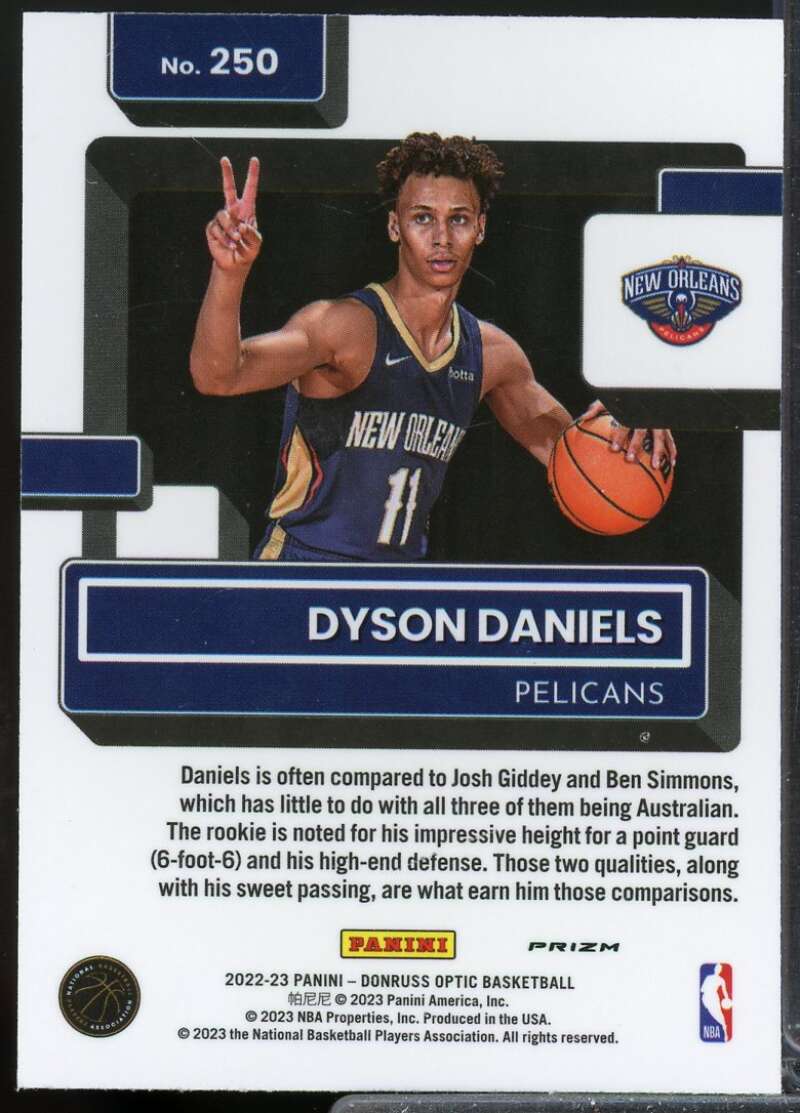 Dyson Daniels Card 2022-23 Donruss Optic Rated Rookie Holo #250  Image 2