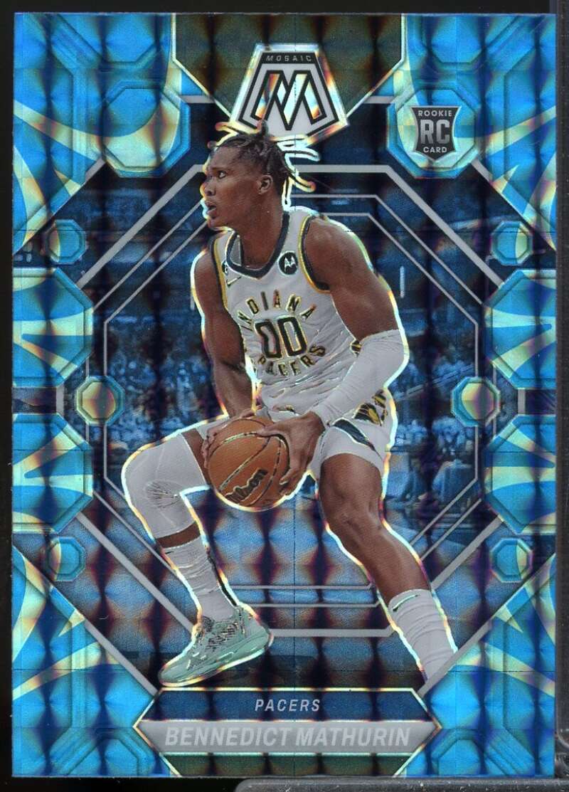Bennedict Mathurin Rookie Card 2022-23 Panini Mosaic Mosaic Reactive Blue #210  Image 1