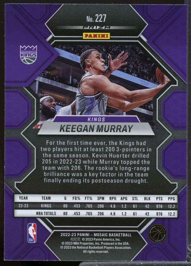 Keegan Murray Rookie Card 2022-23 Panini Mosaic Mosaic Reactive Yellow #227  Image 2