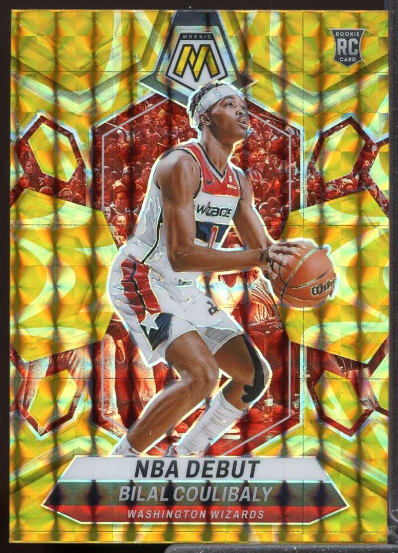 Bilal Coulibaly Rookie 2023-24 Panini Mosaic Debut Mosaic Reactive Yellow #268  Image 1