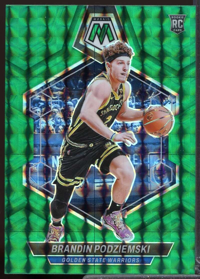 Brandin Podziemski Rookie Card 2023-24 Panini Mosaic Mosaic Green #245  Image 1