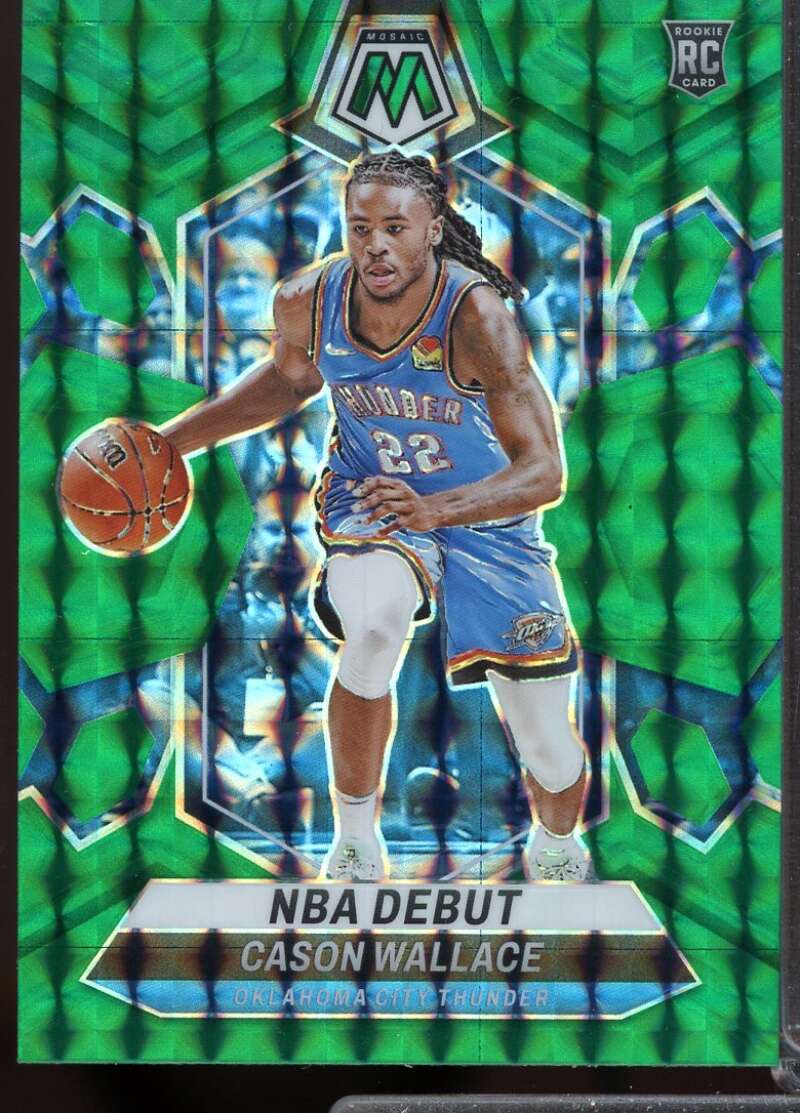 Cason Wallace Rookie Card 2023-24 Panini Mosaic Debut Mosaic Green #258  Image 1