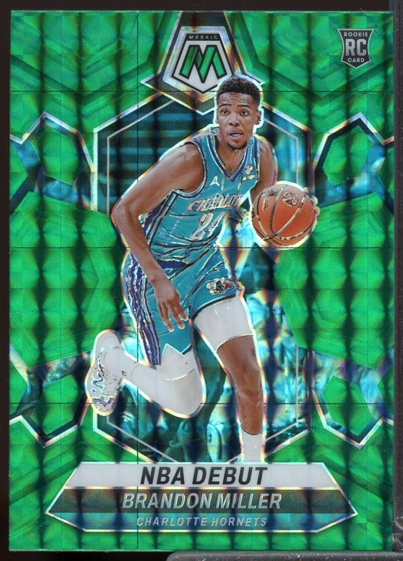 Brandon Miller Rookie Card 2023-24 Panini Mosaic Debut Mosaic Green #252  Image 1