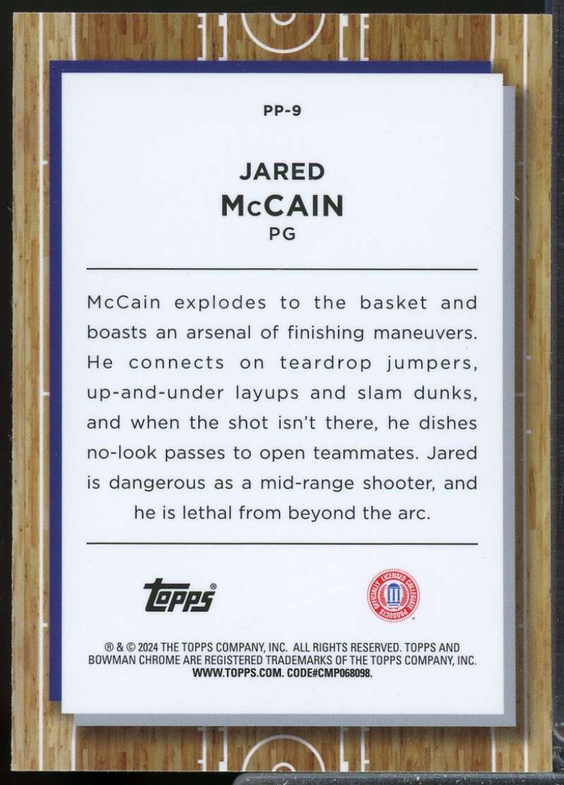 Jared McCain Rookie 2023-24 Bowman Chrome University Prodigal Playmakers #PP9  Image 2