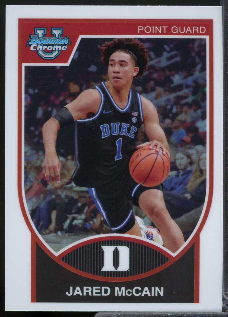 Jared McCain Rookie Card 2023-24 Bowman Chrome University '07-08 Bowman #07B15  Image 1