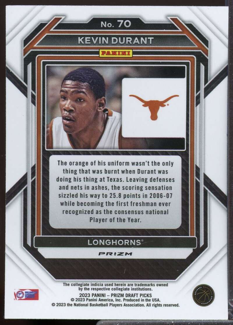 Kevin Durant Card 2023-24 Panini Prizm Draft Picks Prizms Red Ice #70  Image 2