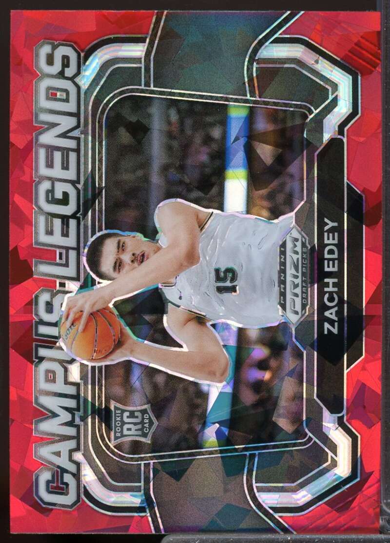 Zach Edey Rookie 2024-25 Panini Prizm Draft Campus Legends Prizms Red Ice #8  Image 1