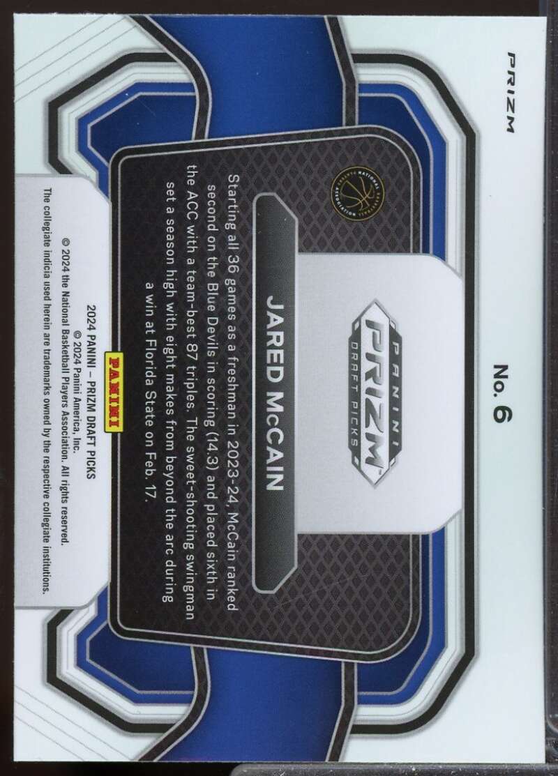 Jared McCain Rookie 2024-25 Panini Prizm Draft Campus Legends Prizms Red Ice #6  Image 2