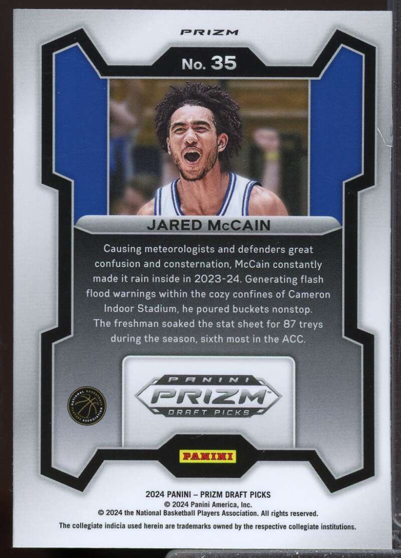 Jared McCain Rookie 2024-25 Panini Prizm Draft Picks Prizms Purple Wave #35  Image 2