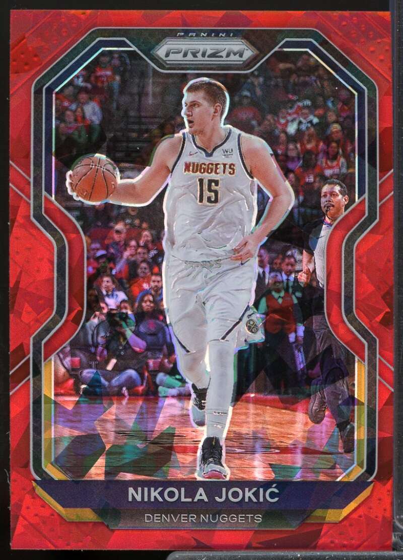 Nikola Jokic Card 2020-21 Panini Prizm Prizms Red Ice #114  Image 1