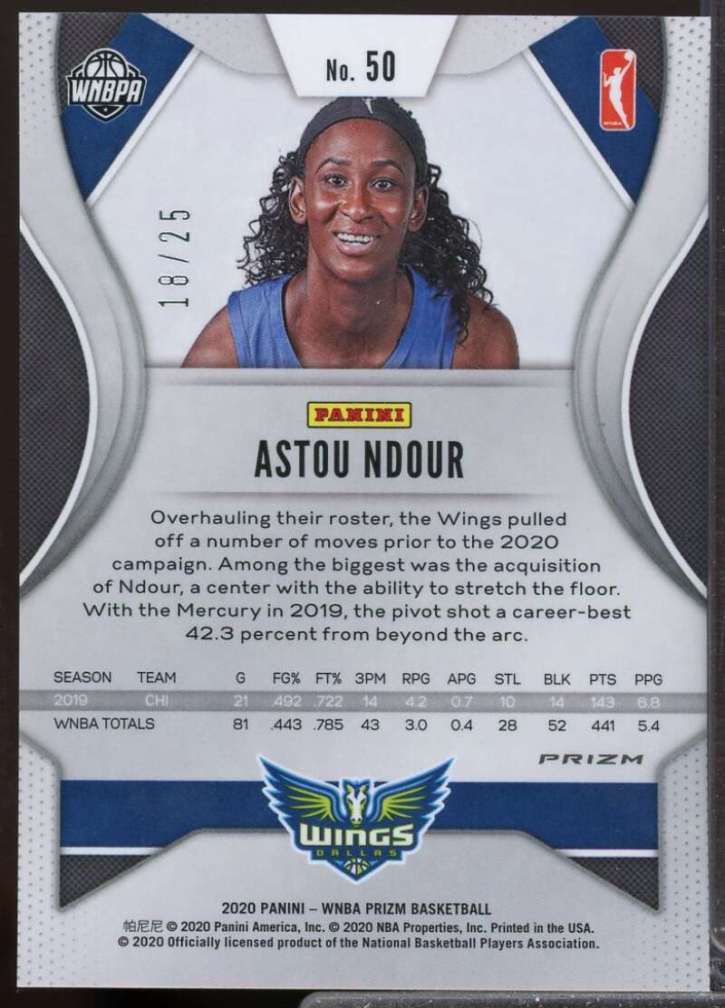 Astou Ndour Card 2020 Panini Prizm WNBA Prizms Green Pulsar /25 #50  Image 2