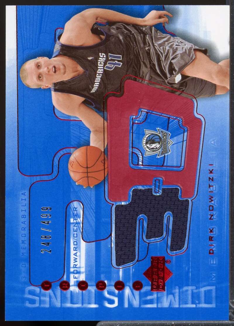 Dirk Nowitzki 2003-04 Upper Deck Triple Dimensions 3-D Shooting Shirt Jersey #41  Image 1