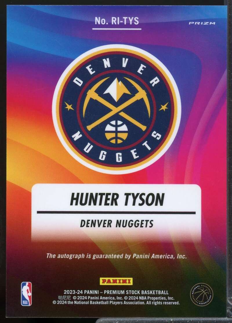 Hunter Tyson 2023-24 Hoops Premium Stock Rookie Ink Autograph Ice Prizm #25  Image 2