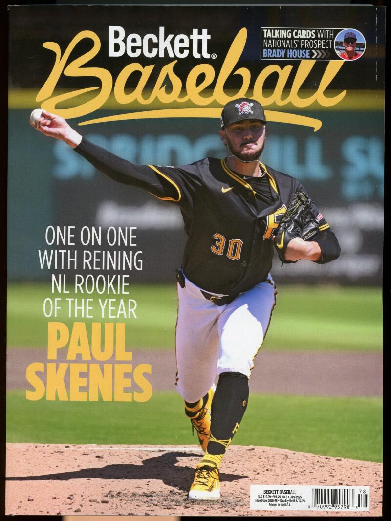 Beckett Baseball Monthly Price Guide Magazine June 2025 Paul Skenes Image 1