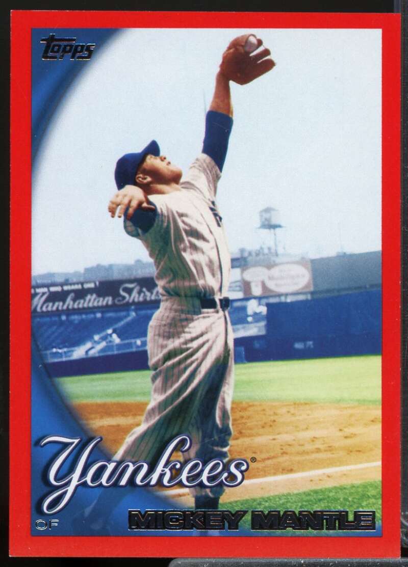 Mickey Mantle Card 2010 Topps Red Border /299 #7  Image 3