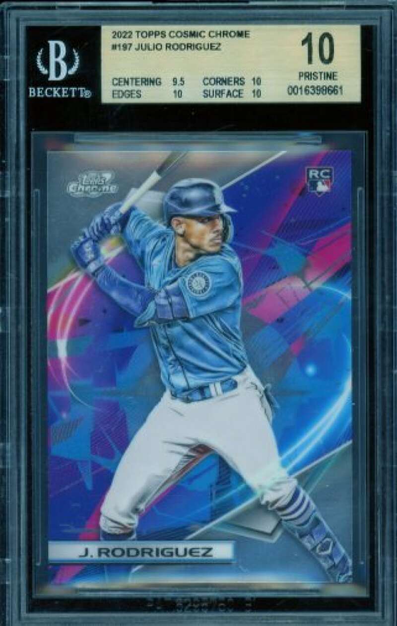 Julio Rodriguez Card 2022 Topps Cosmic Chrome #197 (PRISTINE) BGS 10 Image 1
